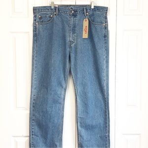 NWT Levi's Medium Wash Blue Denim 505 Regular Fit Jeans 42x32